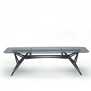 Zanotta REALE CM Tisch Kristallglas, grau