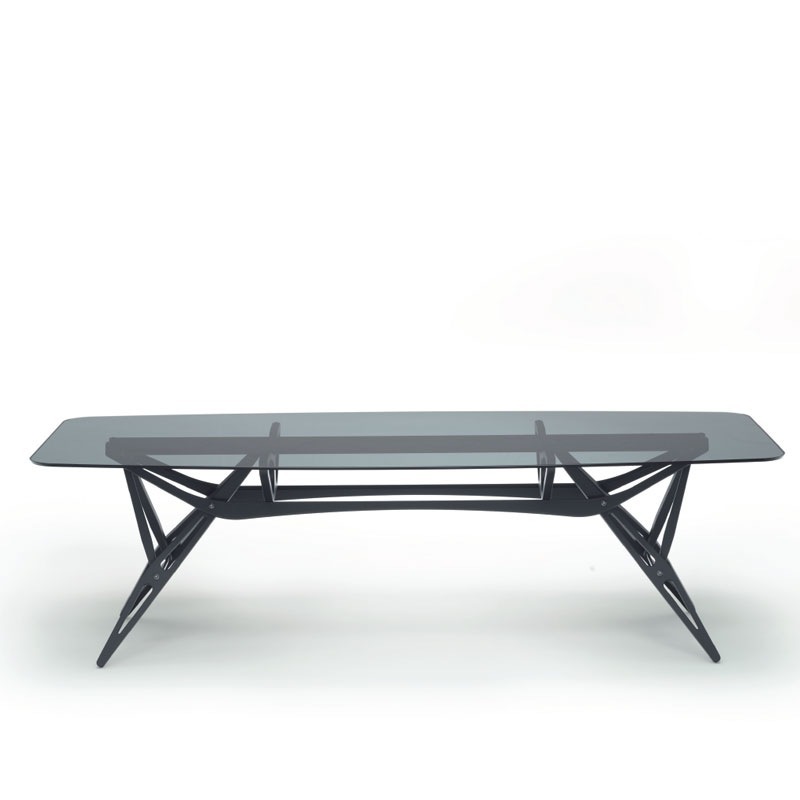 Zanotta REALE CM Tisch Kristallglas, grau